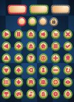 Green Casual Christmas Winter Game UI Button vector