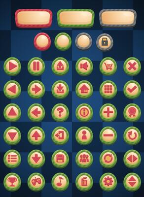 Green Casual Christmas Winter Game UI Button