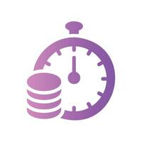 timer Flat Gradient Icon White Background vector