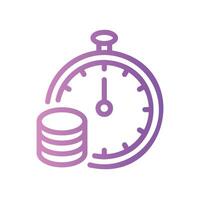 timer Line Gradient Icon White Background vector