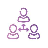 team work Line Gradient Icon White Background vector