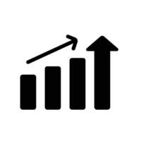 trend chart Glyph Icon White Background vector