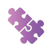 puzzle pieces Flat Gradient Icon White Background vector