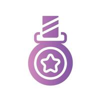 medal Flat Gradient Icon White Background vector