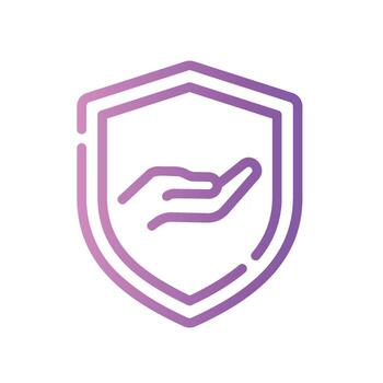 shield Line Gradient Icon White Background vector