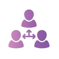 team work Flat Gradient Icon White Background vector