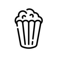 popcorn Line Icon White Background vector