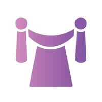red carpet Flat Gradient Icon White Background vector