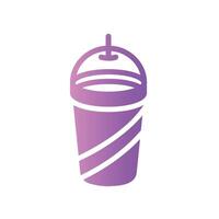 soda cup Flat Gradient Icon White Background vector