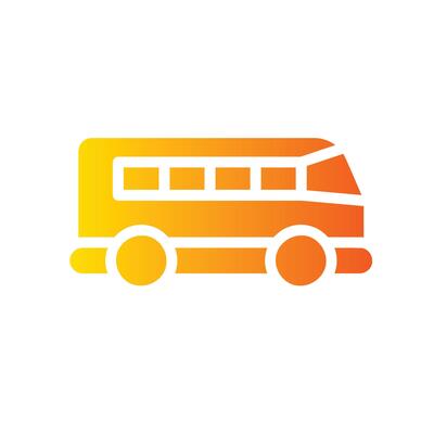 bus Flat Gradient Icon White Background