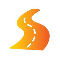 road Flat Gradient Icon White Background vector