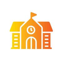 university Flat Gradient Icon White Background vector