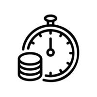 timer Line Icon White Background vector