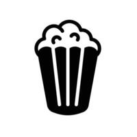 popcorn Glyph Icon White Background vector