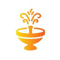 fountain Flat Gradient Icon White Background vector