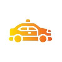 taxi Flat Gradient Icon White Background vector