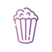 popcorn Line Gradient Icon White Background vector