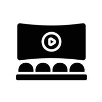 monitor screen Glyph Icon White Background vector
