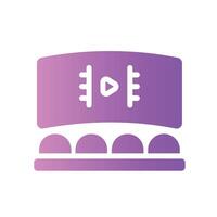 play Flat Gradient Icon White Background vector