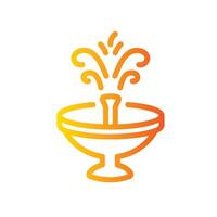 fountain Line Gradient Icon White Background vector