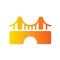 bridge Flat Gradient Icon White Background vector