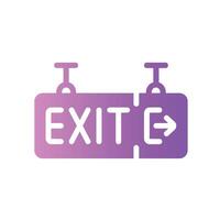 exit sign Flat Gradient Icon White Background vector