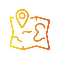 map Line Gradient Icon White Background vector