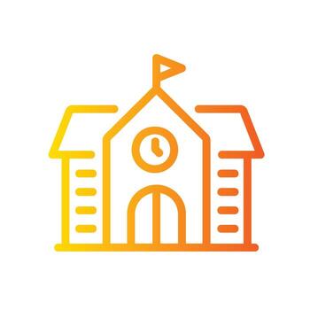 university Line Gradient Icon White Background vector