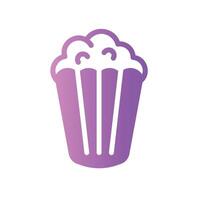 popcorn Flat Gradient Icon White Background vector