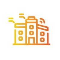 smart city Line Gradient Icon White Background vector
