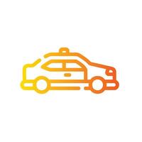 taxi Line Gradient Icon White Background vector