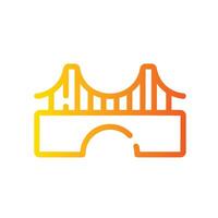 bridge Line Gradient Icon White Background vector