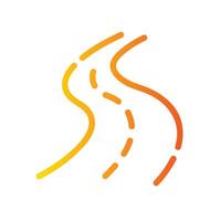 road Line Gradient Icon White Background vector