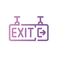 exit sign Line Gradient Icon White Background vector