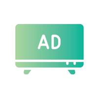 television Flat Gradient Icon White Background vector