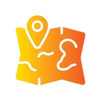 map Flat Gradient Icon White Background vector