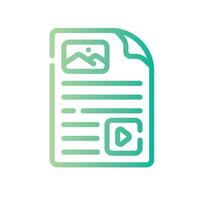 document Line Gradient Icon White Background vector
