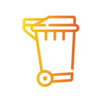dustbin Line Gradient Icon White Background vector