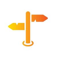 direction Flat Gradient Icon White Background vector