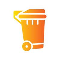 dustbin Flat Gradient Icon White Background vector