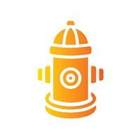 fire hydrant Flat Gradient Icon White Background vector