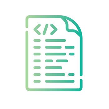 script Line Gradient Icon White Background vector