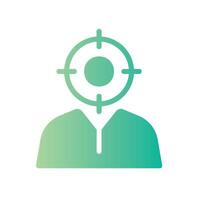target audience Flat Gradient Icon White Background vector