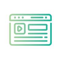 browser Line Gradient Icon White Background vector