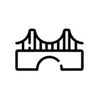 bridge Line Icon White Background vector