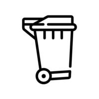 dustbin Line Icon White Background vector