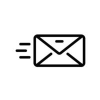 email Line Icon White Background vector