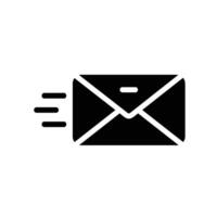 email Glyph Icon White Background vector