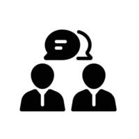 discussion Glyph Icon White Background vector