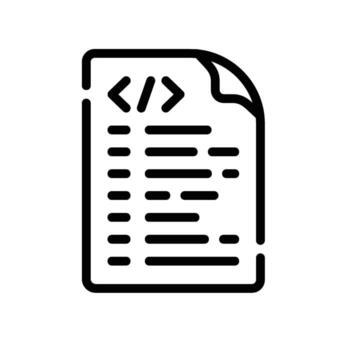 script Line Icon White Background vector